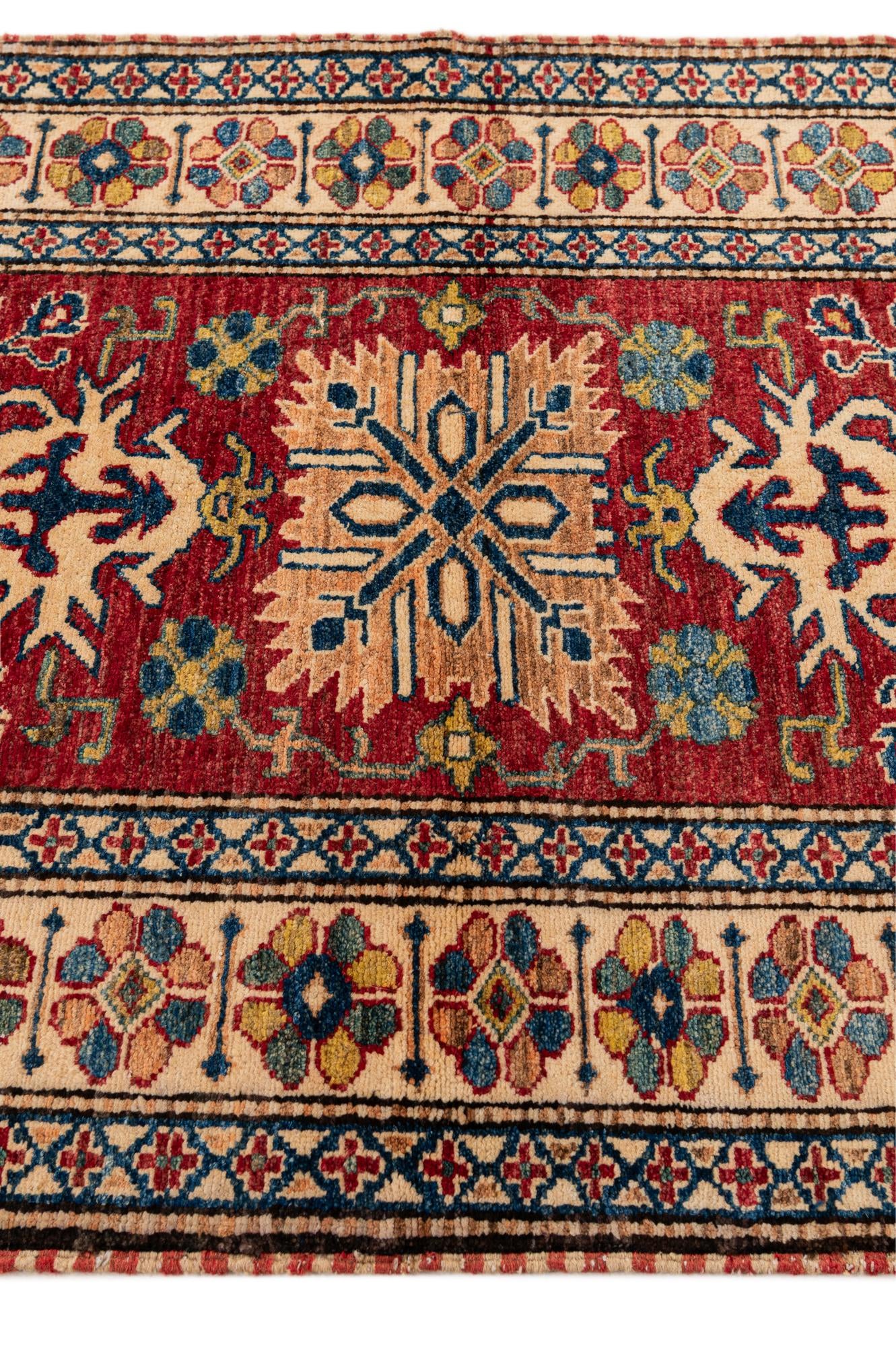 3' x 4' 10 Hand Knotted Kazak Wool Rug