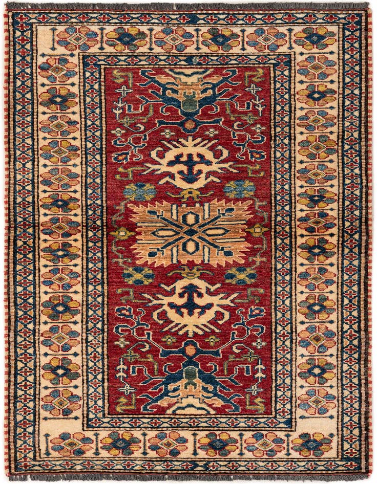Detail image of 3' x 4' 10 Hand Knotted Kazak Wool Rug