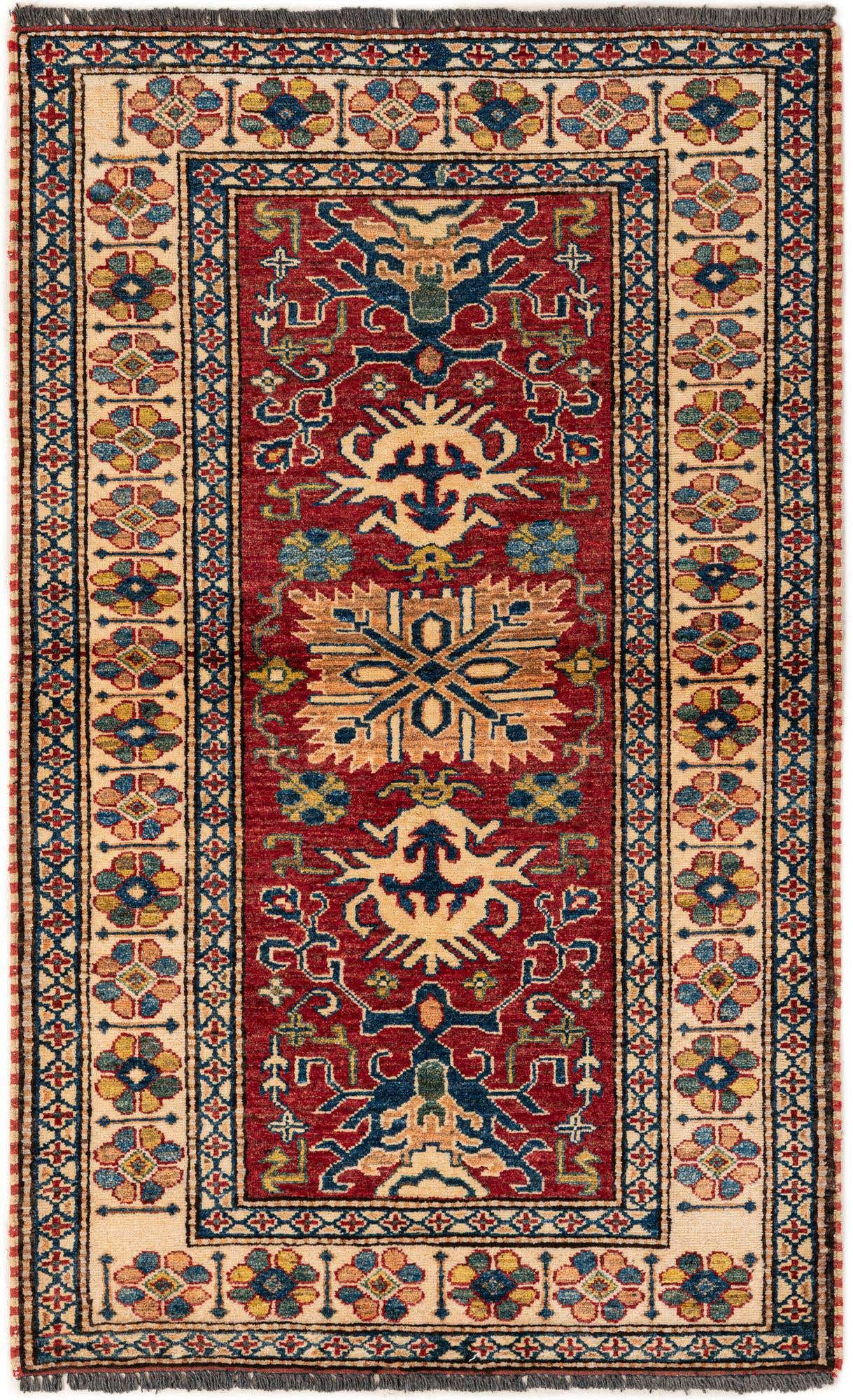 3' x 4' 10 Hand Knotted Kazak Wool Rug