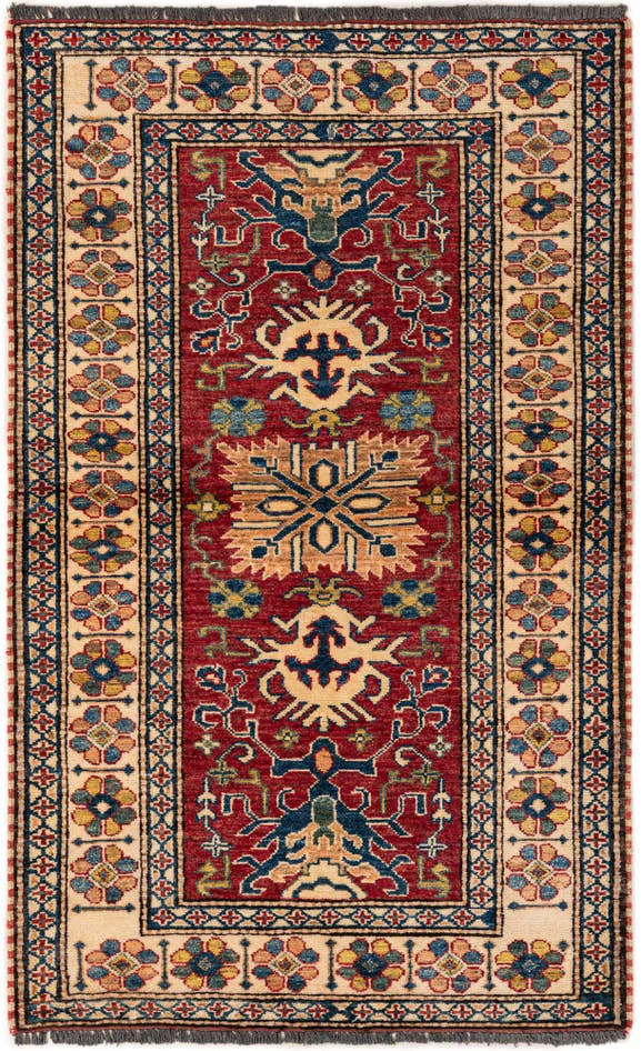 Detail image of 3' x 4' 10 Hand Knotted Kazak Wool Rug