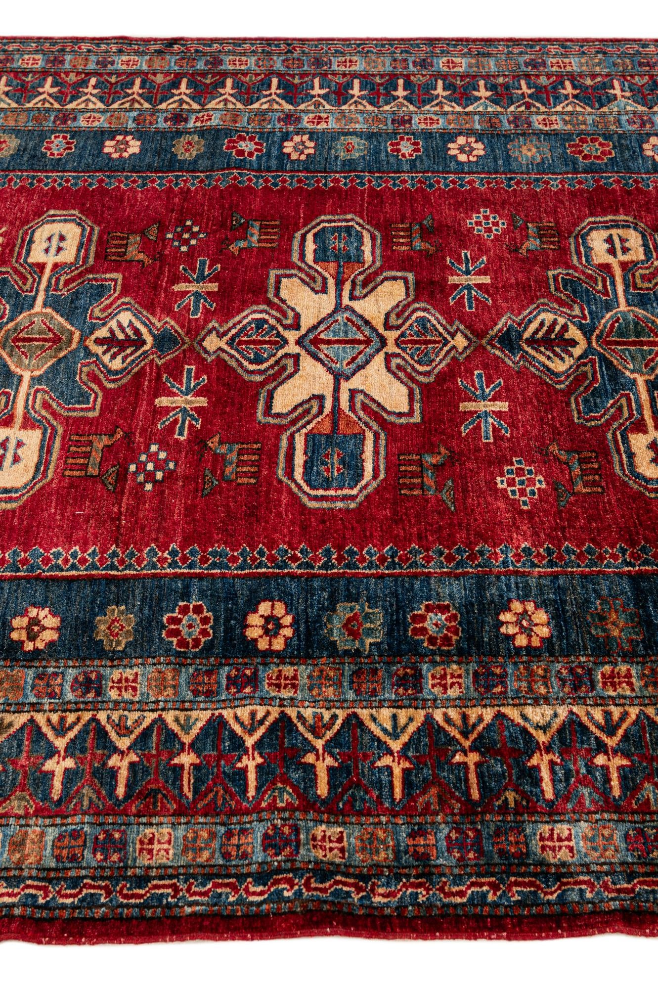 155cm x 295cm Hand Knotted Kazak Wool Rug