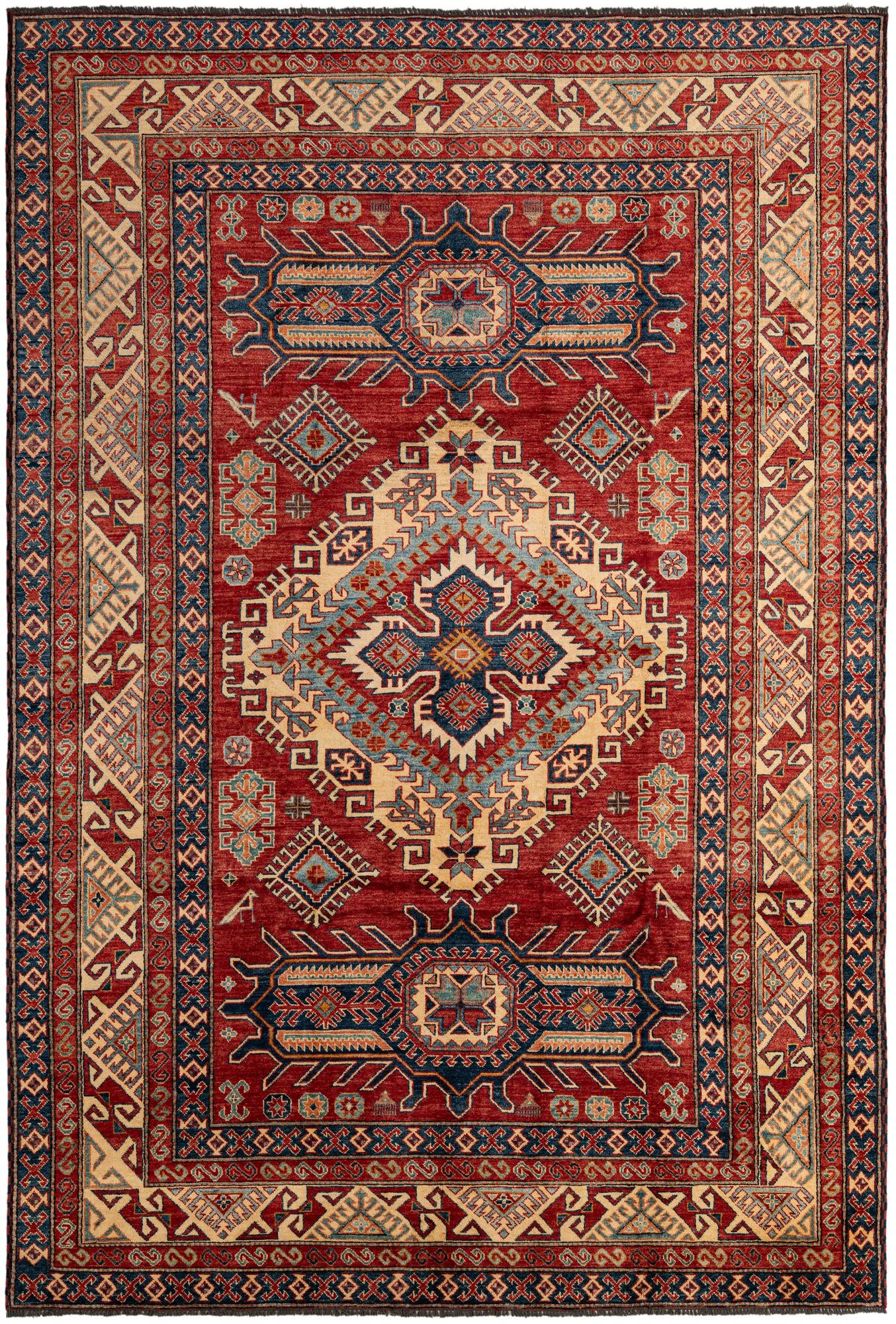 7' 5 x 10' 10 Hand Knotted Kazak Wool Rug
