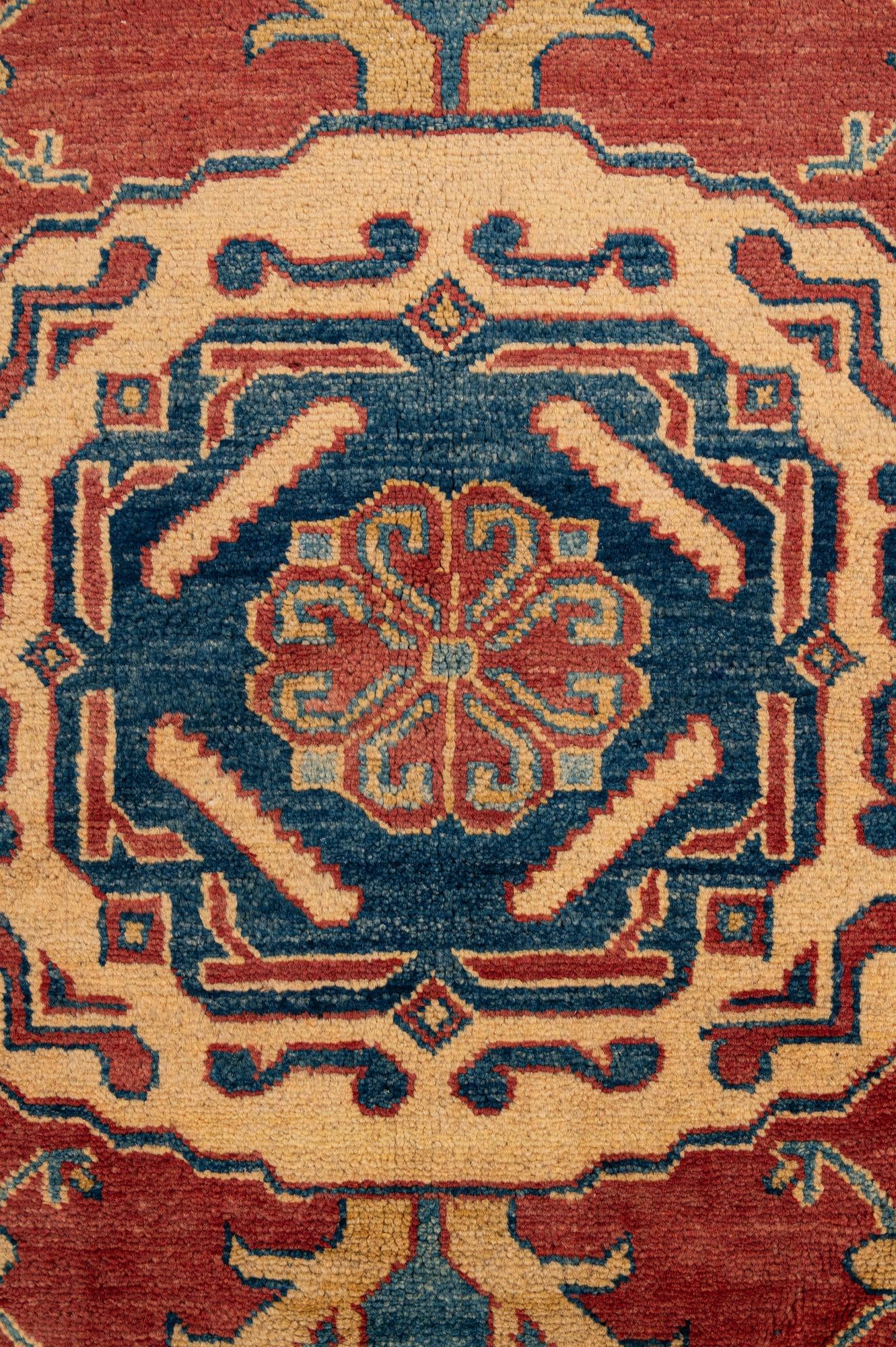 7' 2 x 10' 4 Hand Knotted Kazak Wool Rug