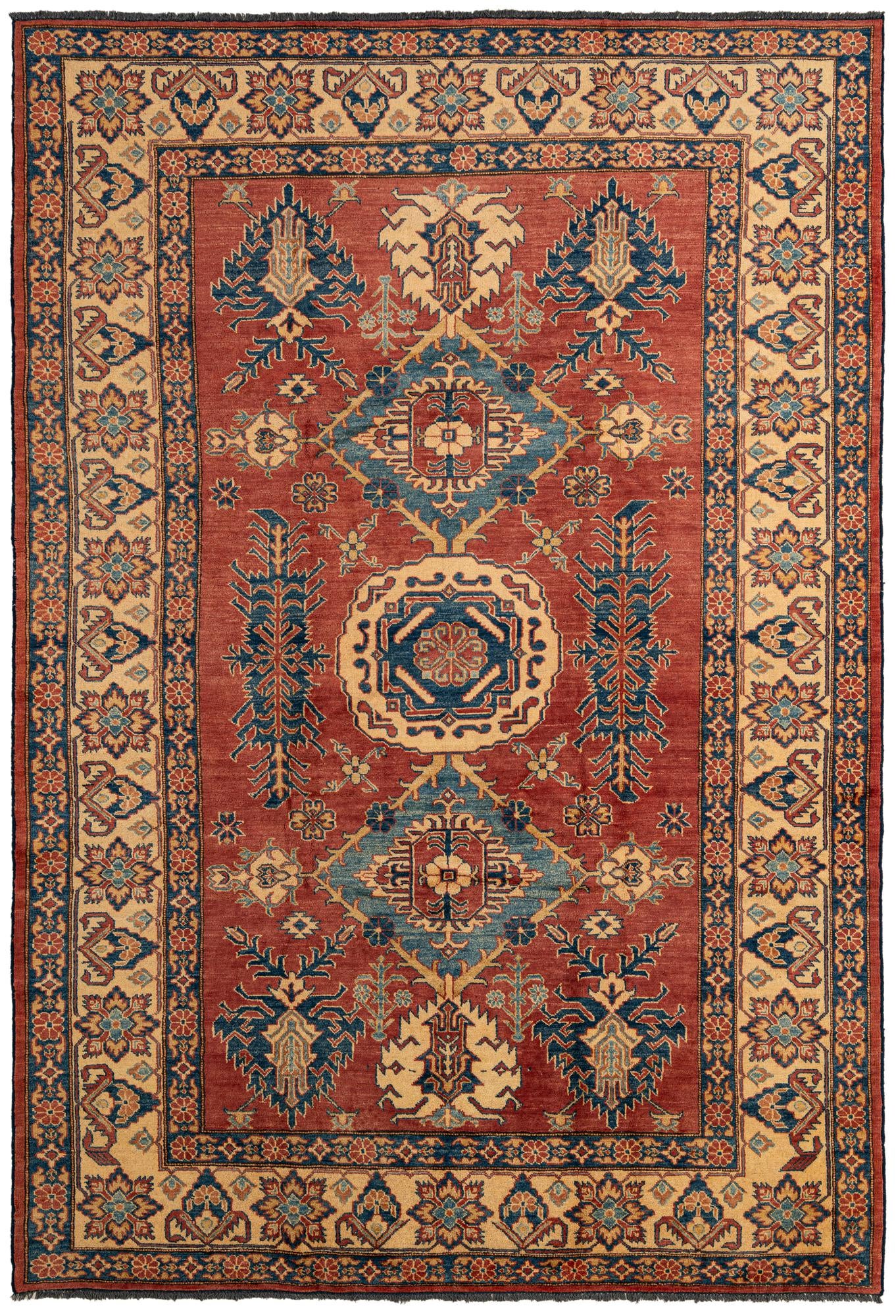 7' 2 x 10' 4 Hand Knotted Kazak Wool Rug