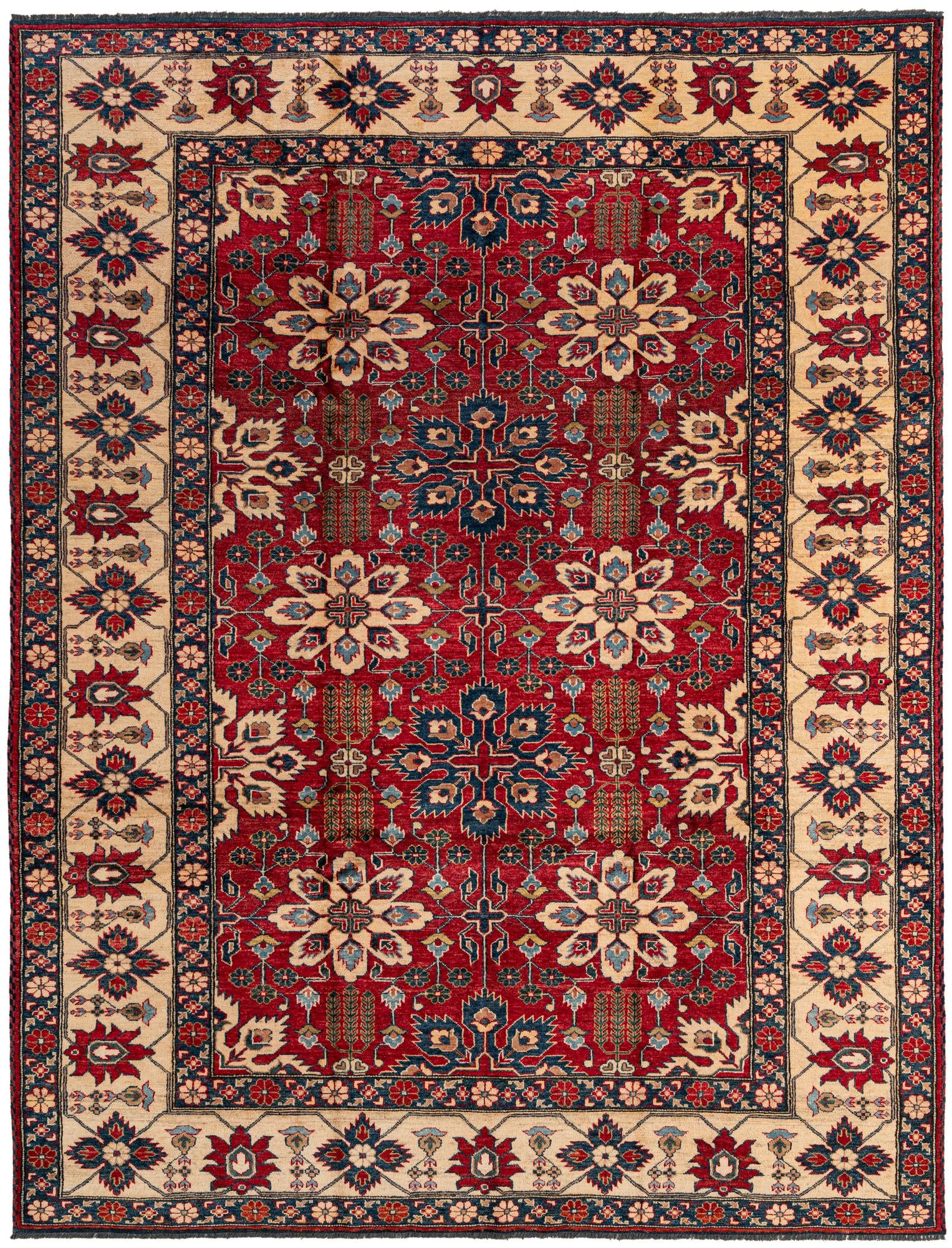7' 6 x 9' 8 Hand Knotted Kazak Wool Rug