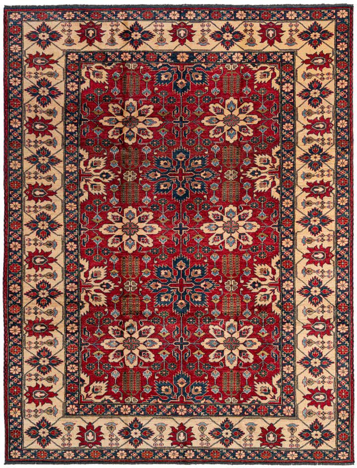7' 6 x 9' 8 Hand Knotted Kazak Wool Rug