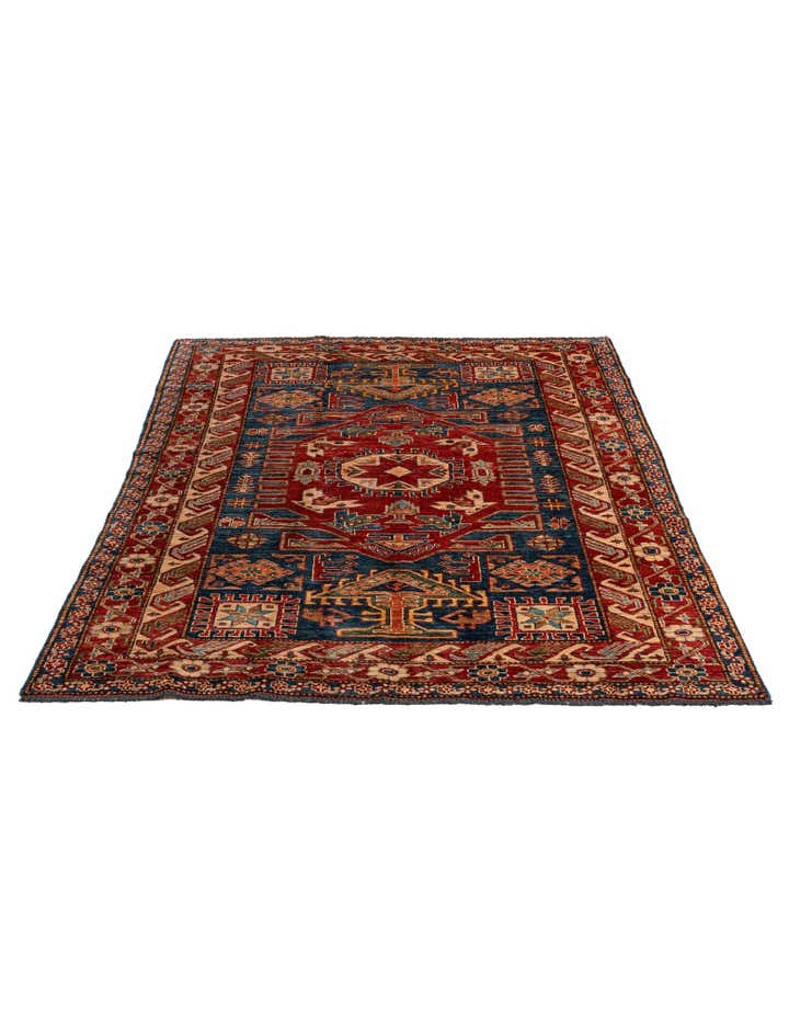 5' 3 x 7' 1 Hand Knotted Kazak Wool Rug