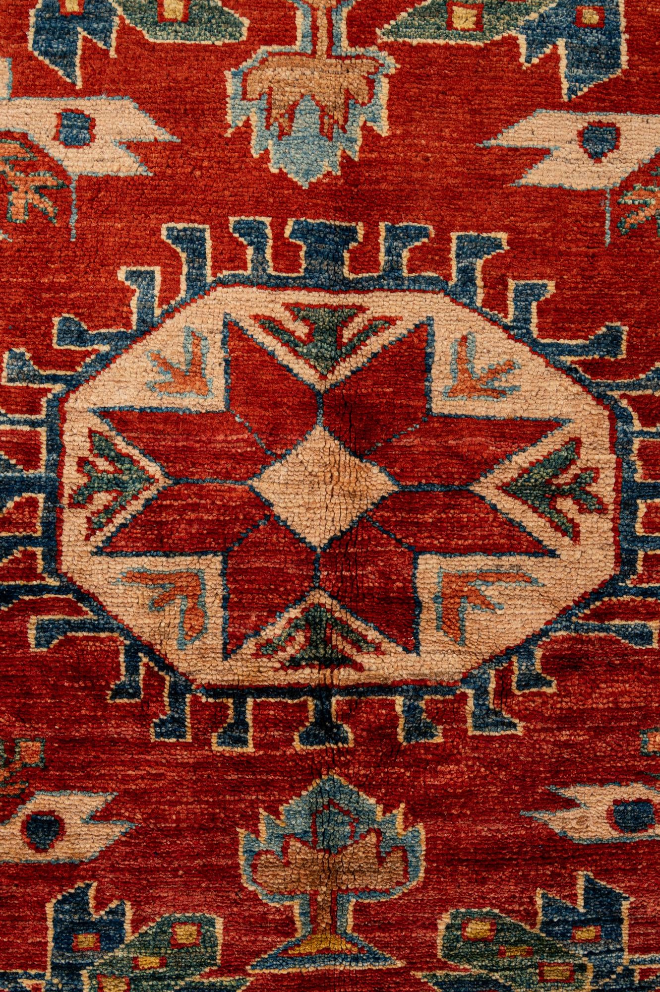 5' 3 x 7' 1 Hand Knotted Kazak Wool Rug