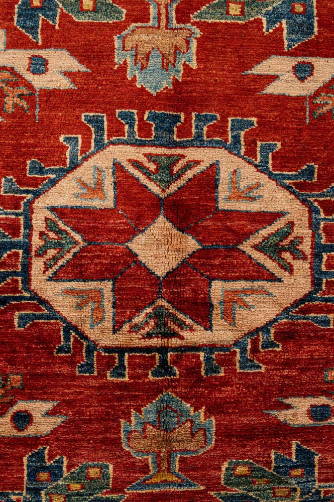 5' 3 x 7' 1 Hand Knotted Kazak Wool Rug