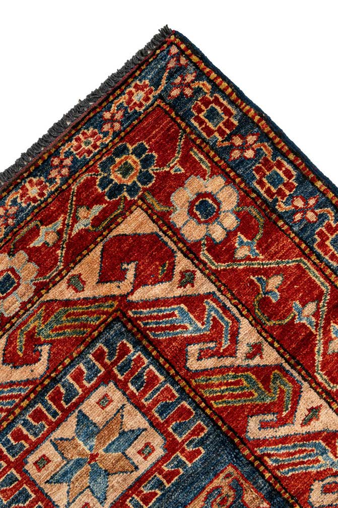 5' 3 x 7' 1 Hand Knotted Kazak Wool Rug