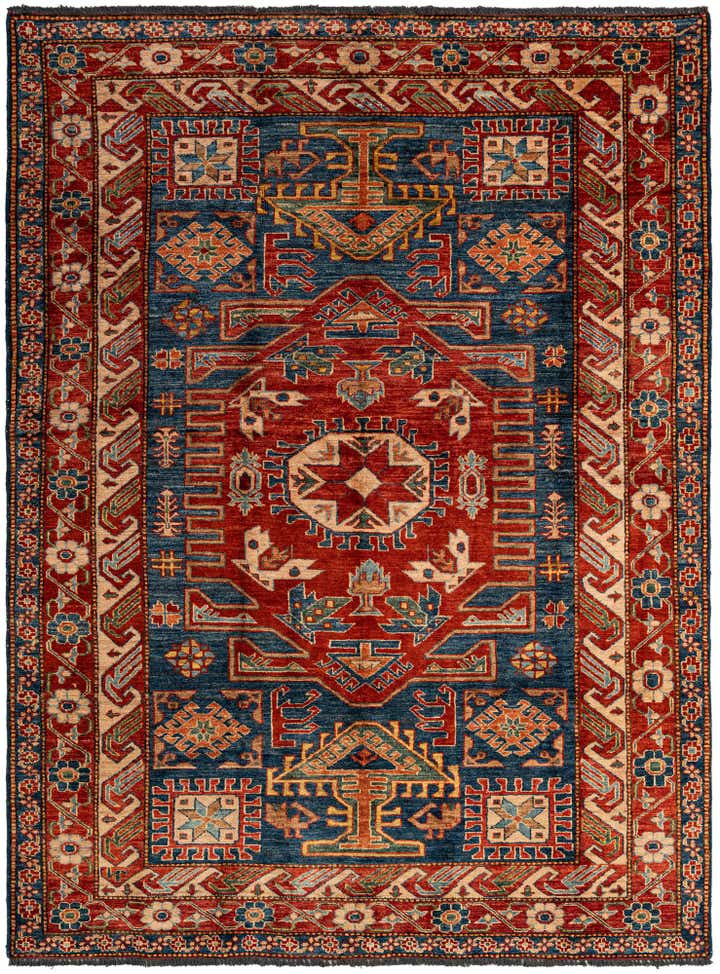 5' 3 x 7' 1 Hand Knotted Kazak Wool Rug
