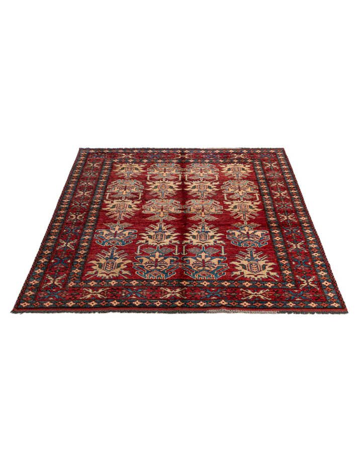 5' 3 x 6' 4 Hand Knotted Kazak Wool Rug
