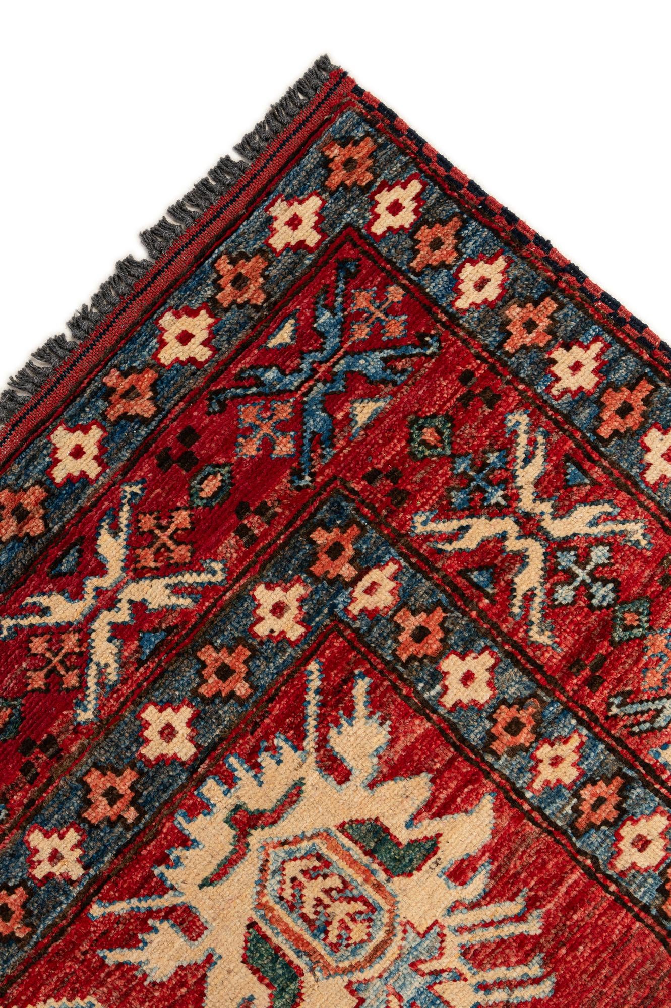 5' 3 x 6' 4 Hand Knotted Kazak Wool Rug