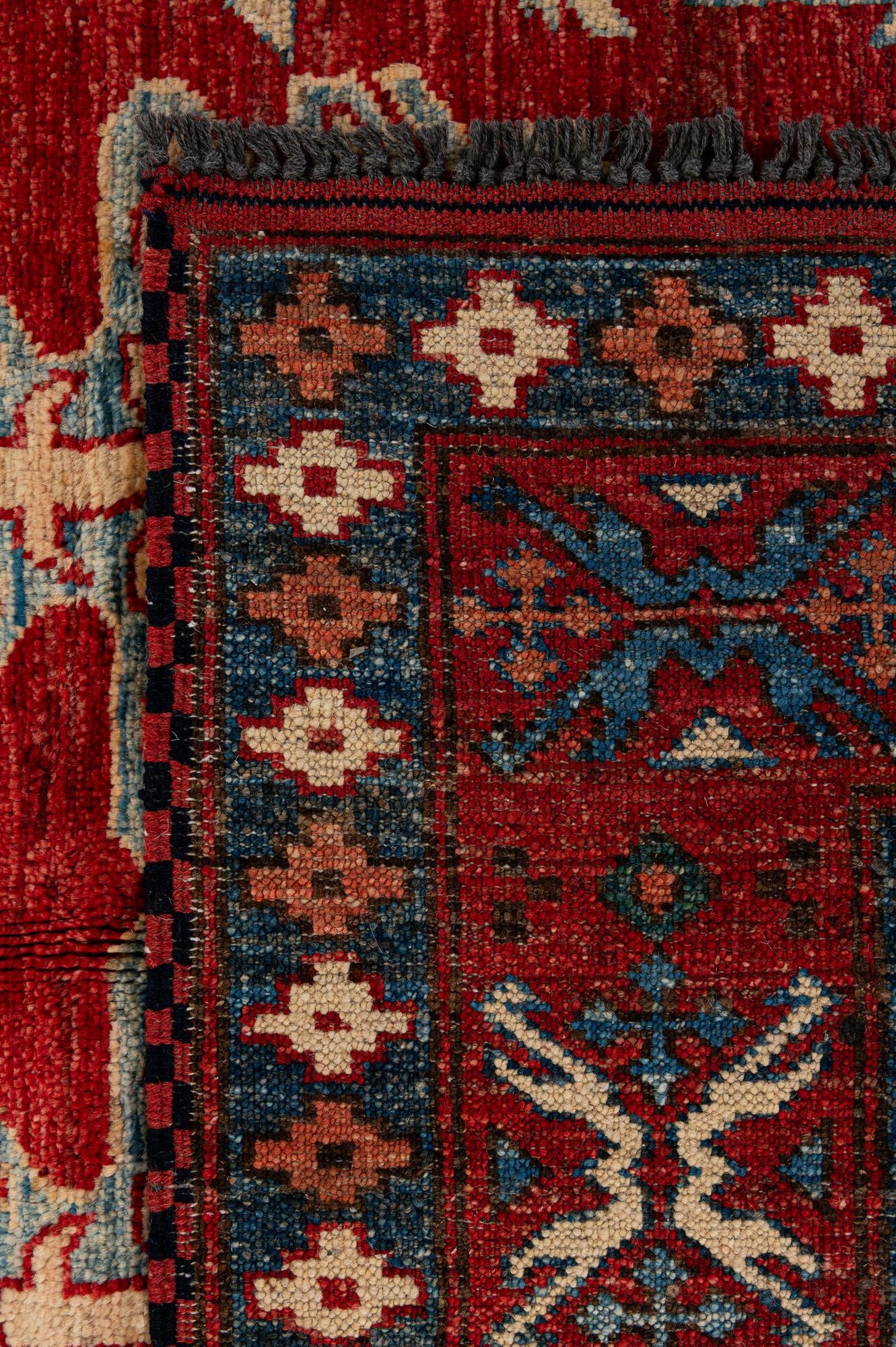 5' 3 x 6' 4 Hand Knotted Kazak Wool Rug