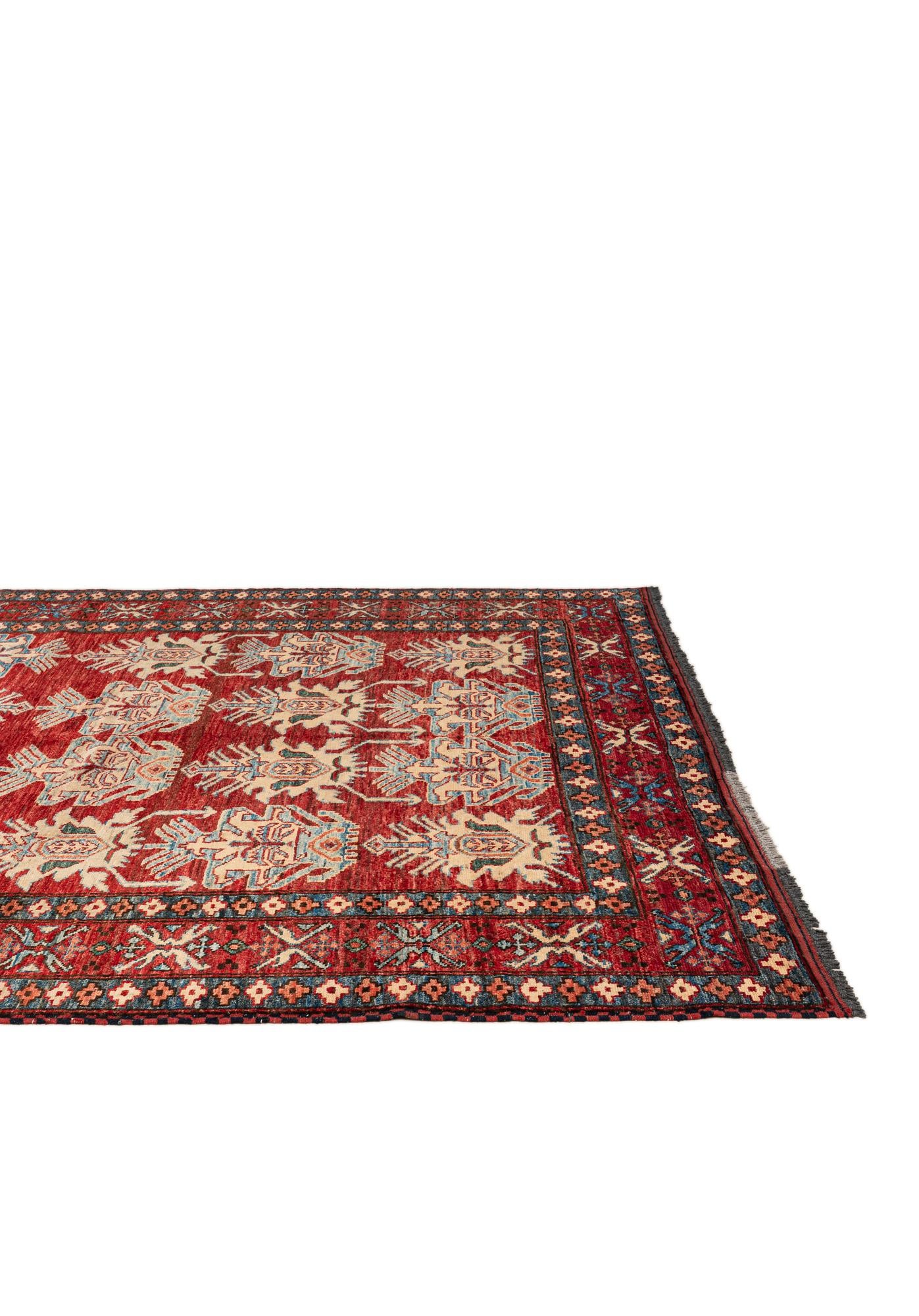 5' 3 x 6' 4 Hand Knotted Kazak Wool Rug
