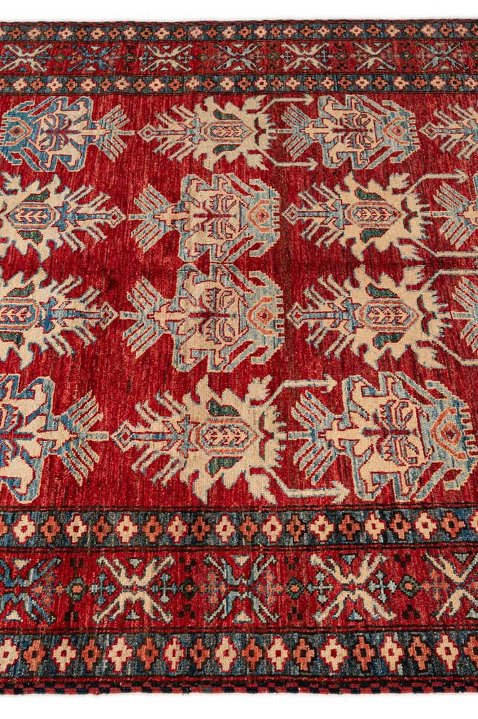 5' 3 x 6' 4 Hand Knotted Kazak Wool Rug