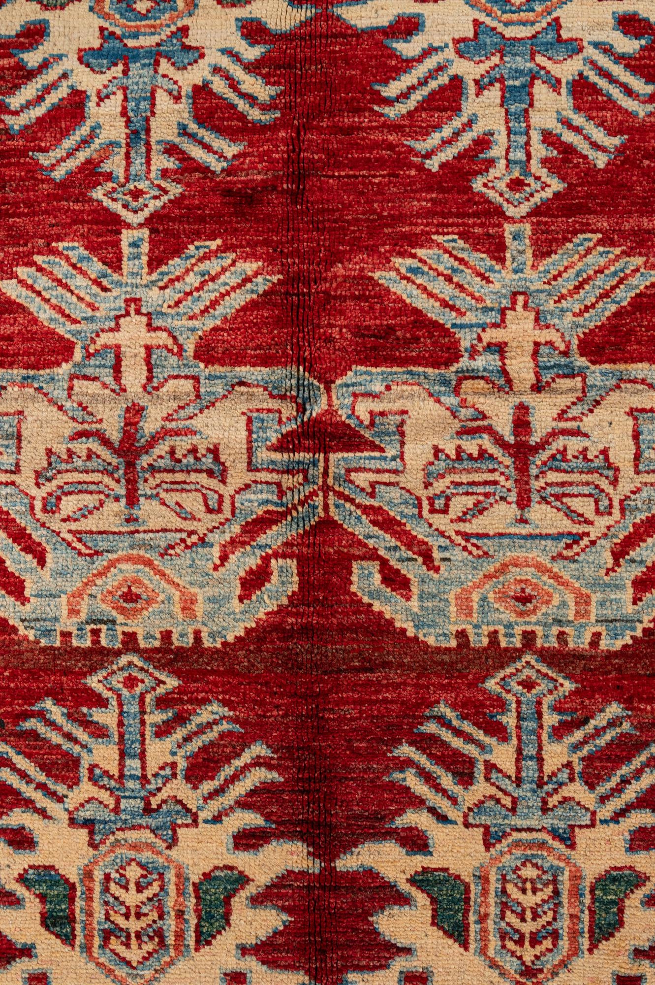 5' 3 x 6' 4 Hand Knotted Kazak Wool Rug