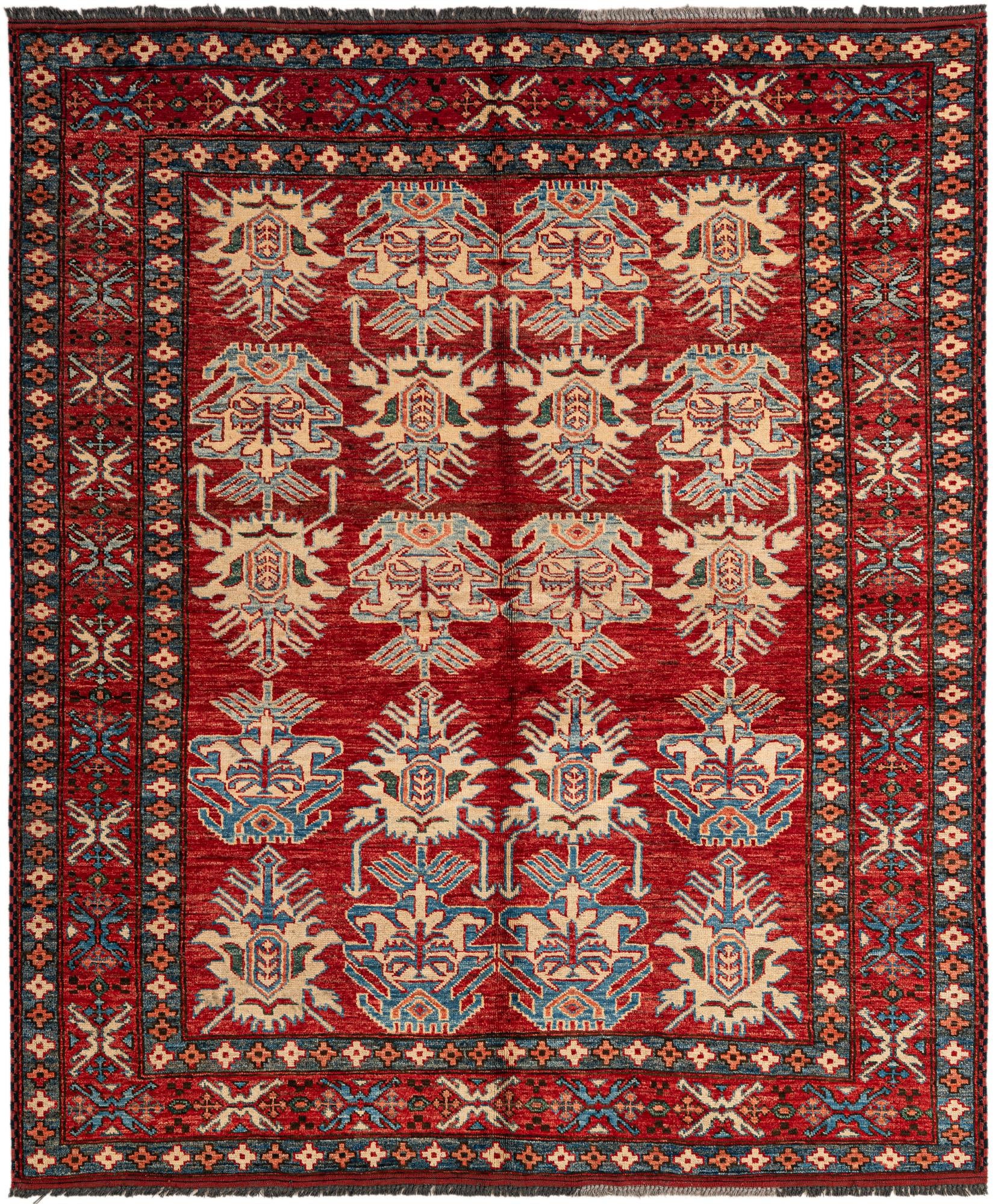 5' 3 x 6' 4 Hand Knotted Kazak Wool Rug