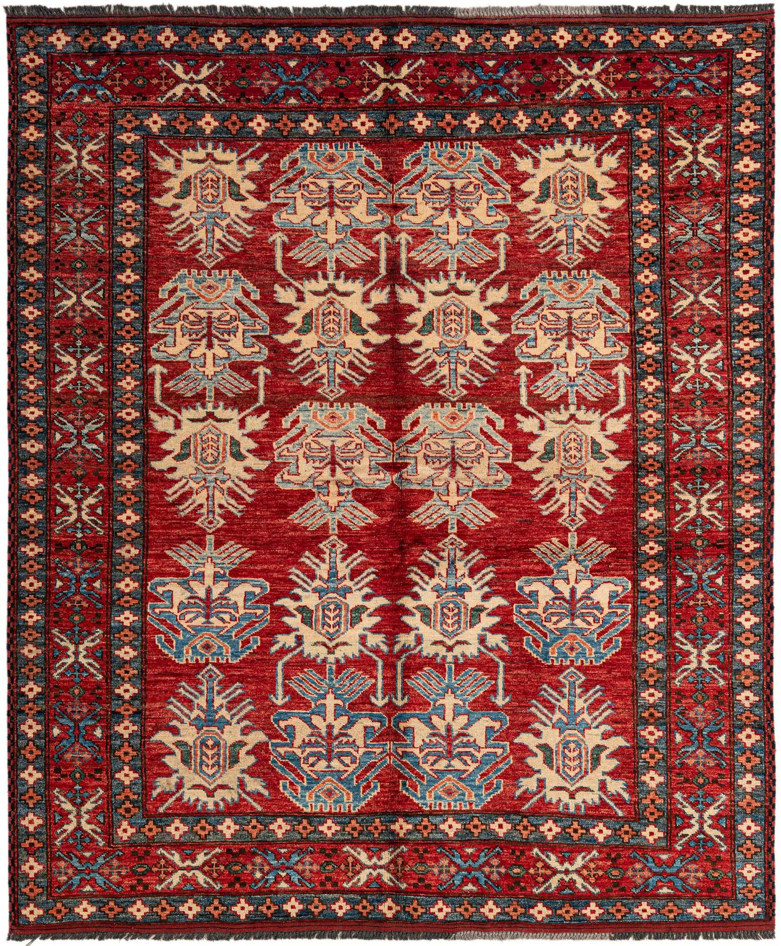 5' 3 x 6' 4 Hand Knotted Kazak Wool Rug