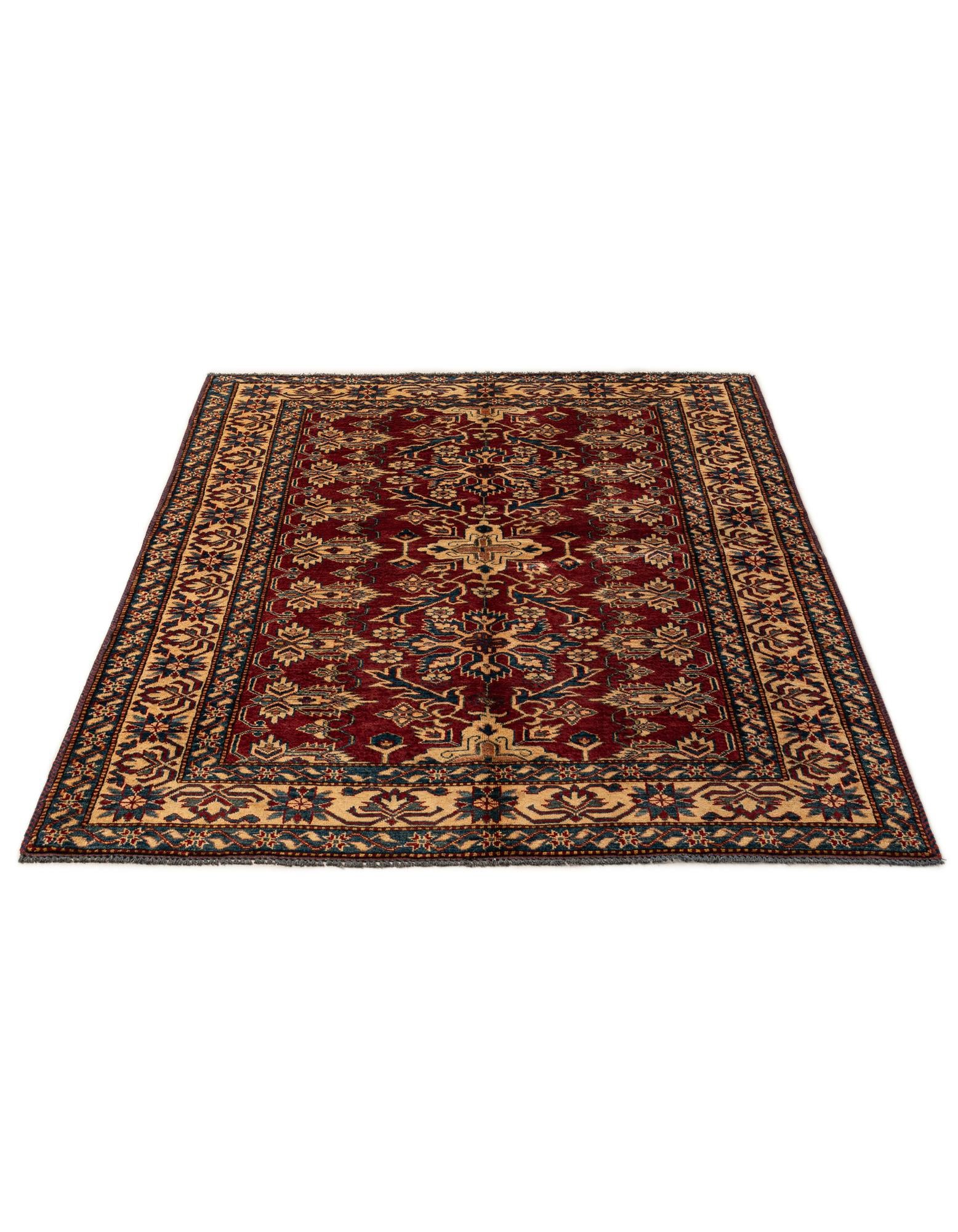 4' 11 x 6' 5 Hand Knotted Kazak Wool Rug