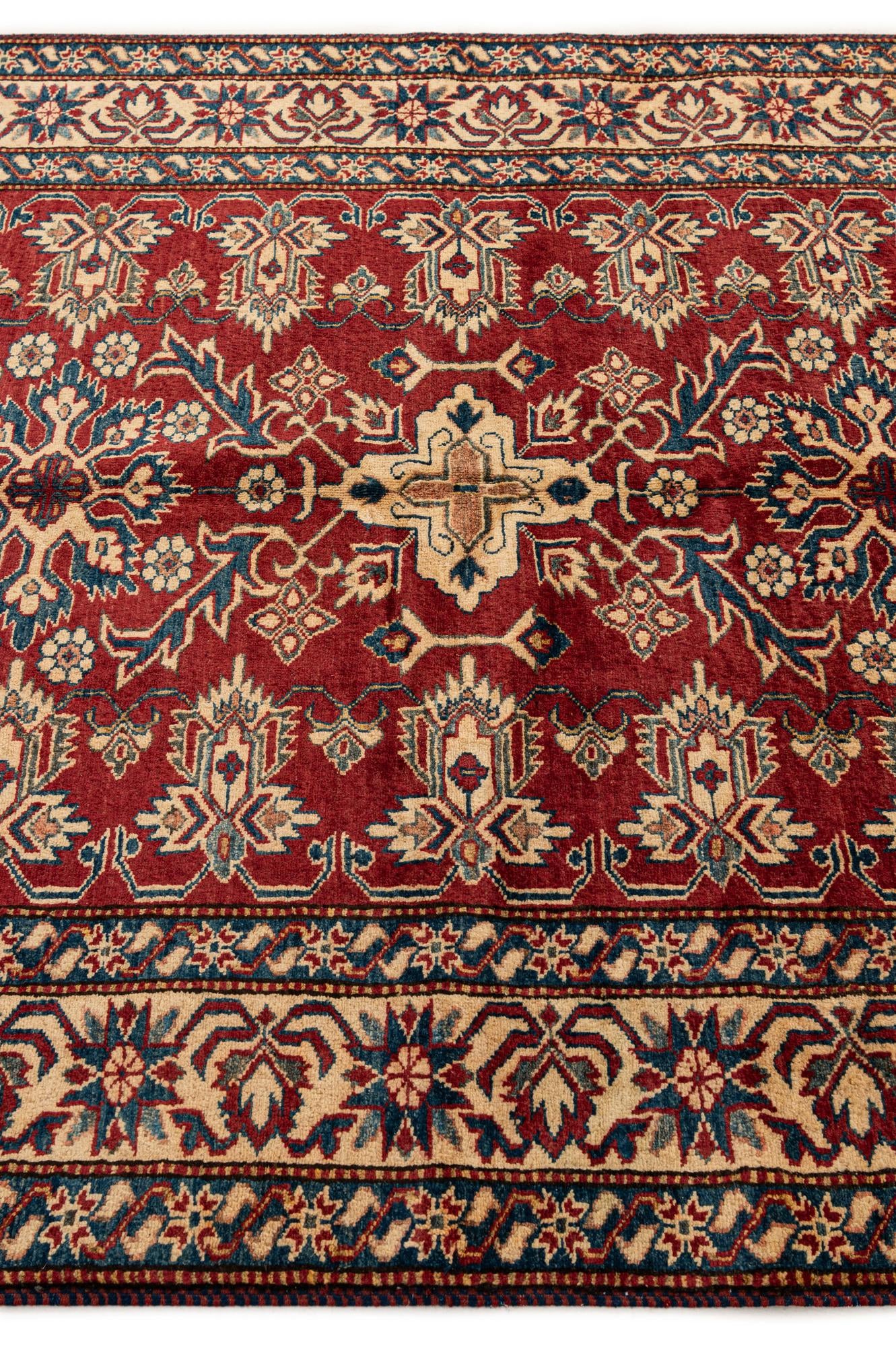 4' 11 x 6' 5 Hand Knotted Kazak Wool Rug