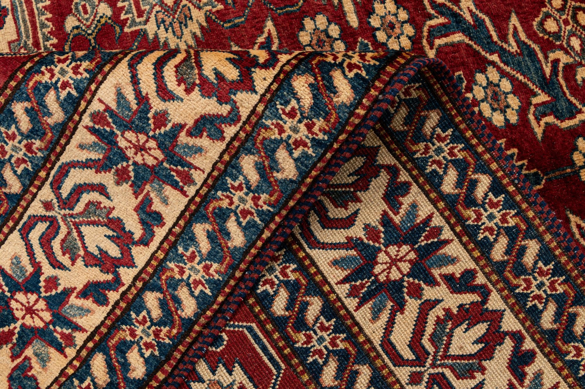 4' 11 x 6' 5 Hand Knotted Kazak Wool Rug