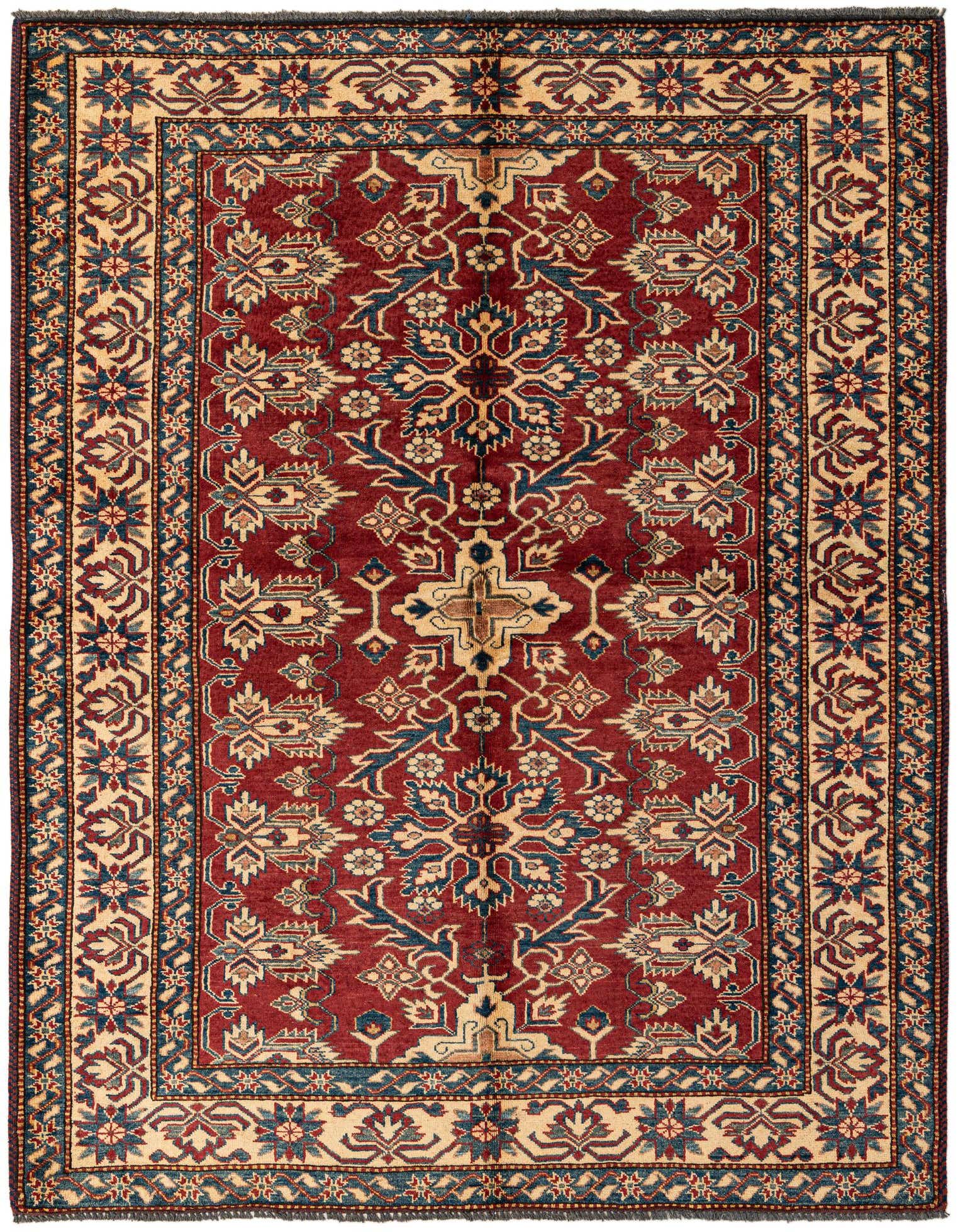 4' 11 x 6' 5 Hand Knotted Kazak Wool Rug