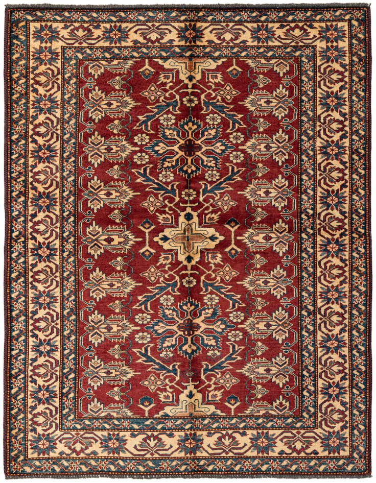 Detail image of 4' 11 x 6' 5 Hand Knotted Kazak Wool Rug