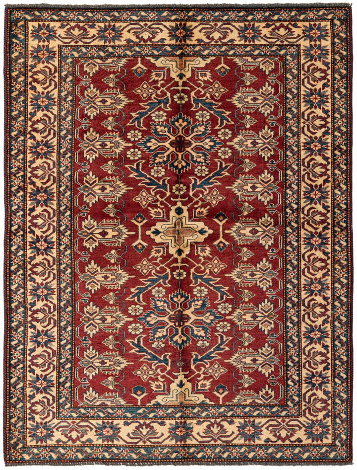 Detail image of 4' 11 x 6' 5 Hand Knotted Kazak Wool Rug