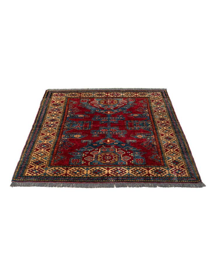 5' 2 x 6' 5 Hand Knotted Kazak Wool Rug