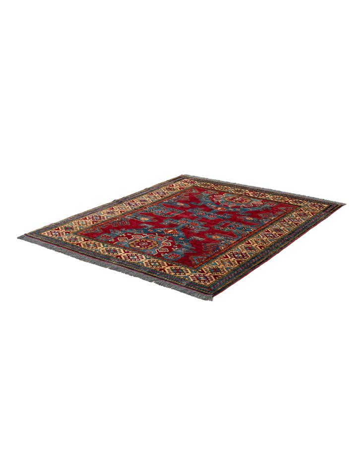 5' 2 x 6' 5 Hand Knotted Kazak Wool Rug