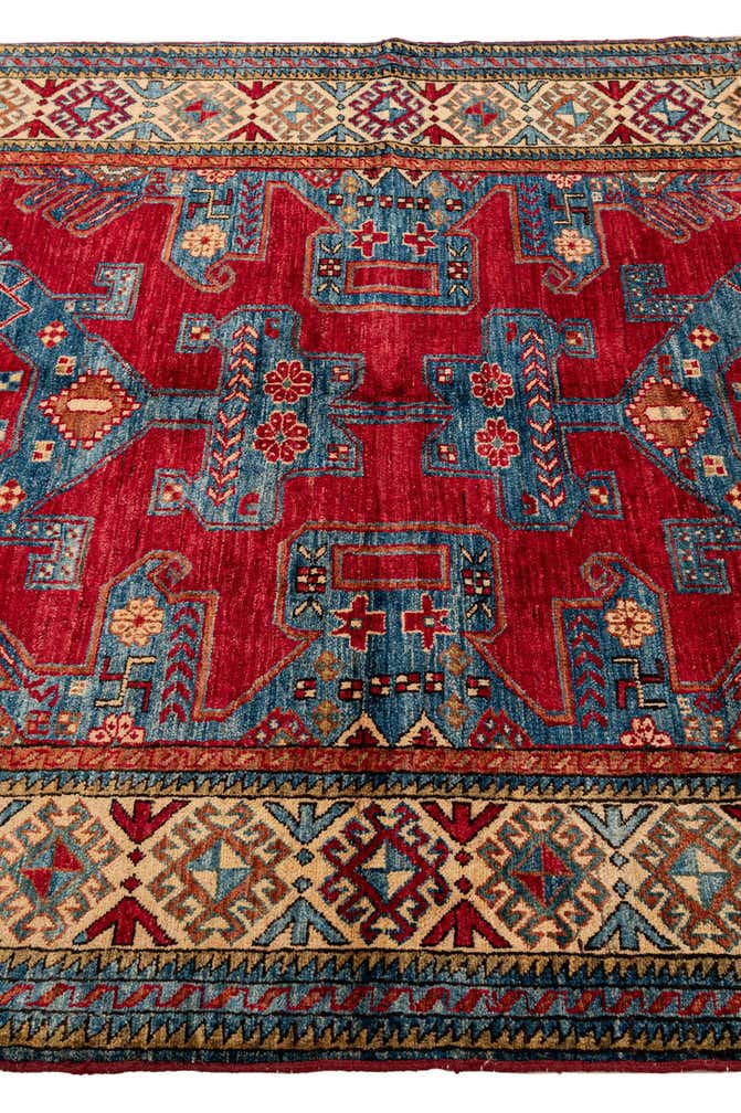 5' 2 x 6' 5 Hand Knotted Kazak Wool Rug