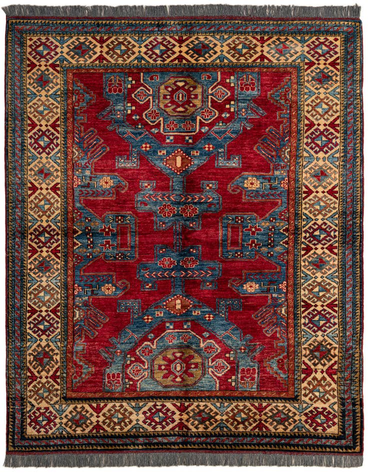 Detail image of 5' 2 x 6' 5 Hand Knotted Kazak Wool Rug