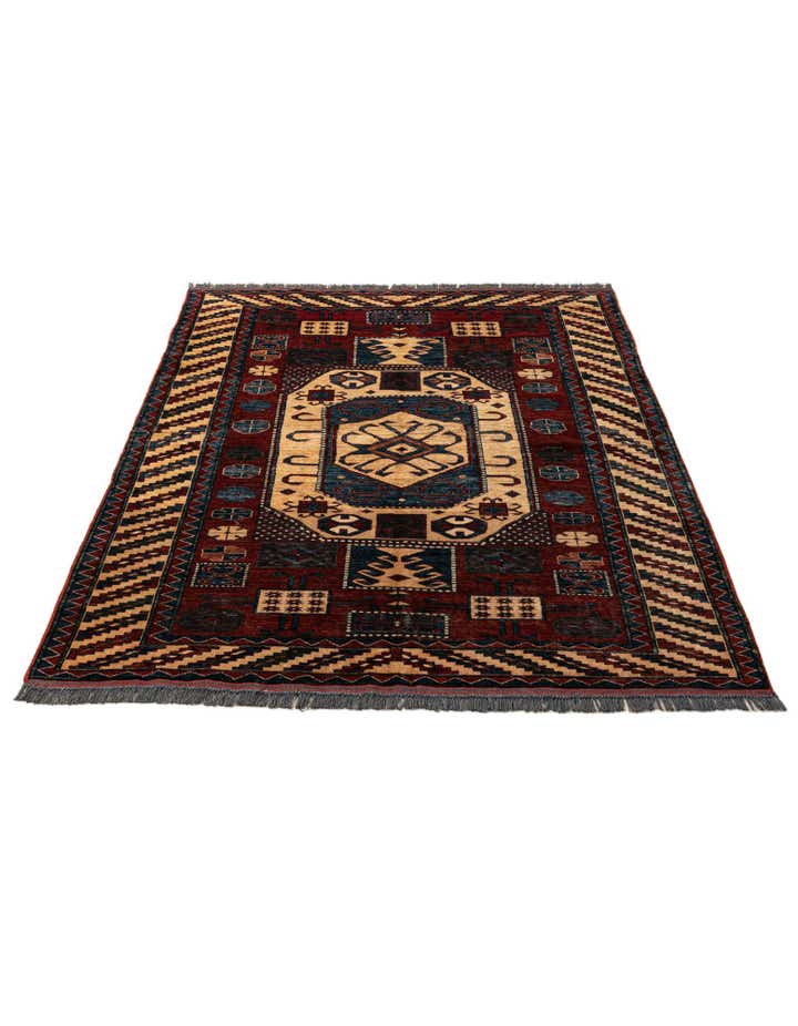 5' 1 x 7' 4 Hand Knotted Kazak Wool Rug