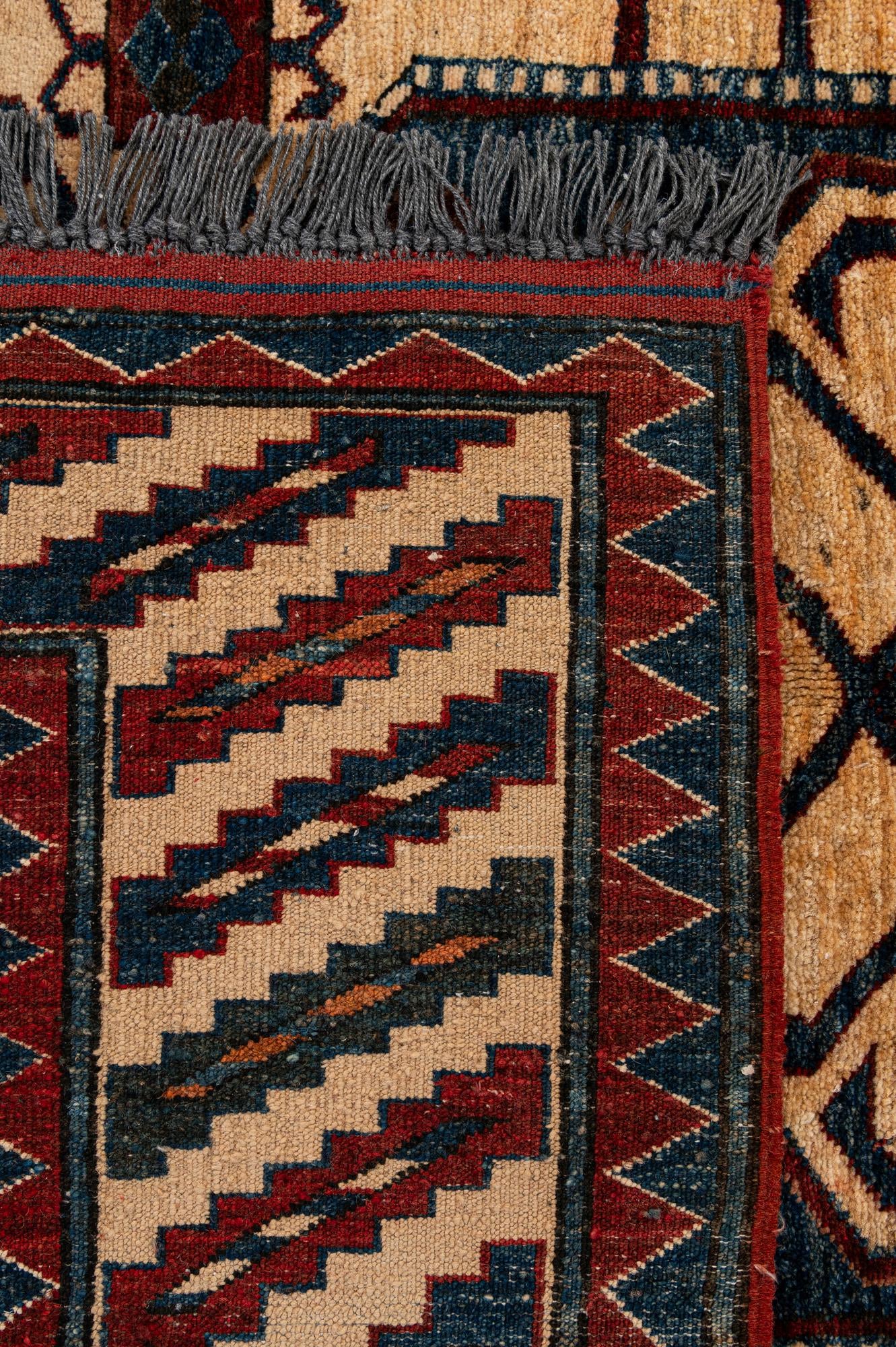 5' 1 x 7' 4 Hand Knotted Kazak Wool Rug