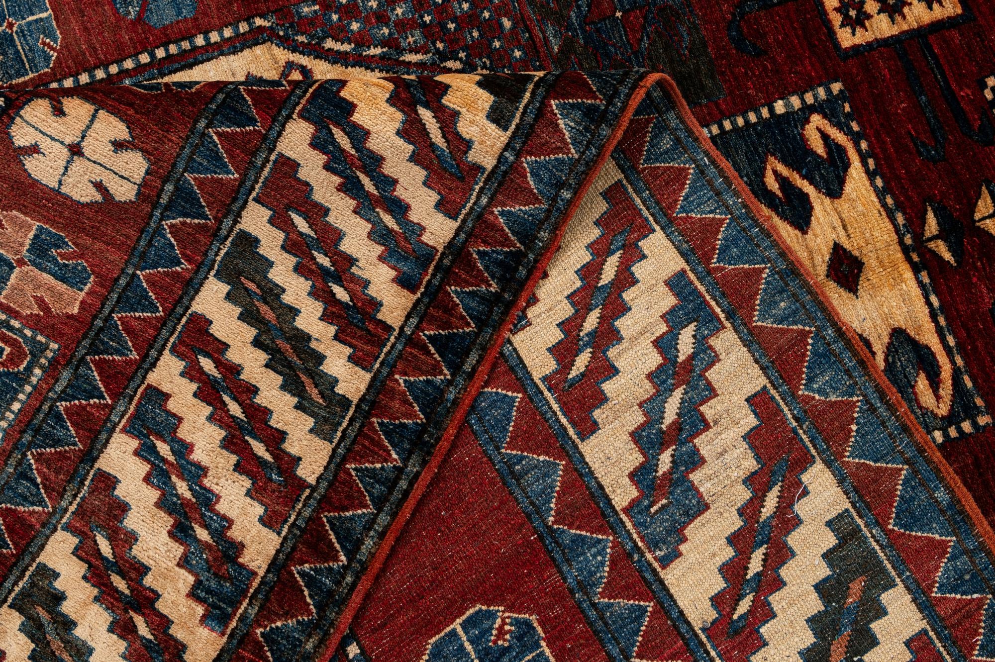 5' 1 x 7' 4 Hand Knotted Kazak Wool Rug
