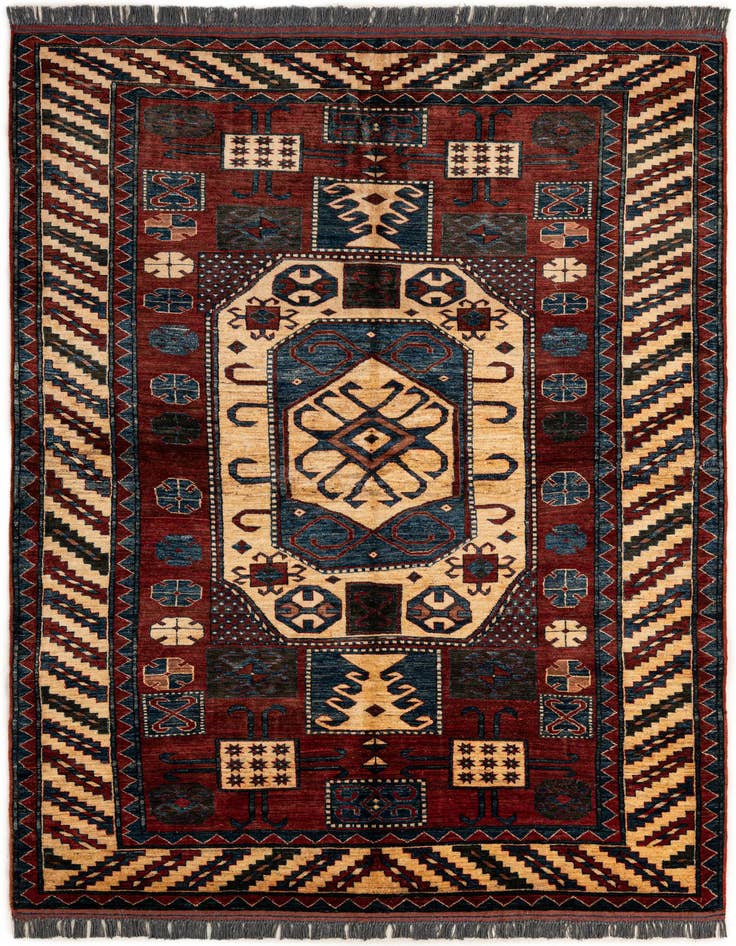 Detail image of 5' 1 x 7' 4 Hand Knotted Kazak Wool Rug