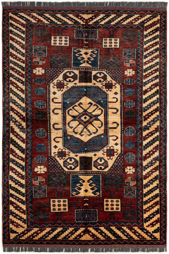 5' 1 x 7' 4 Hand Knotted Kazak Wool Rug