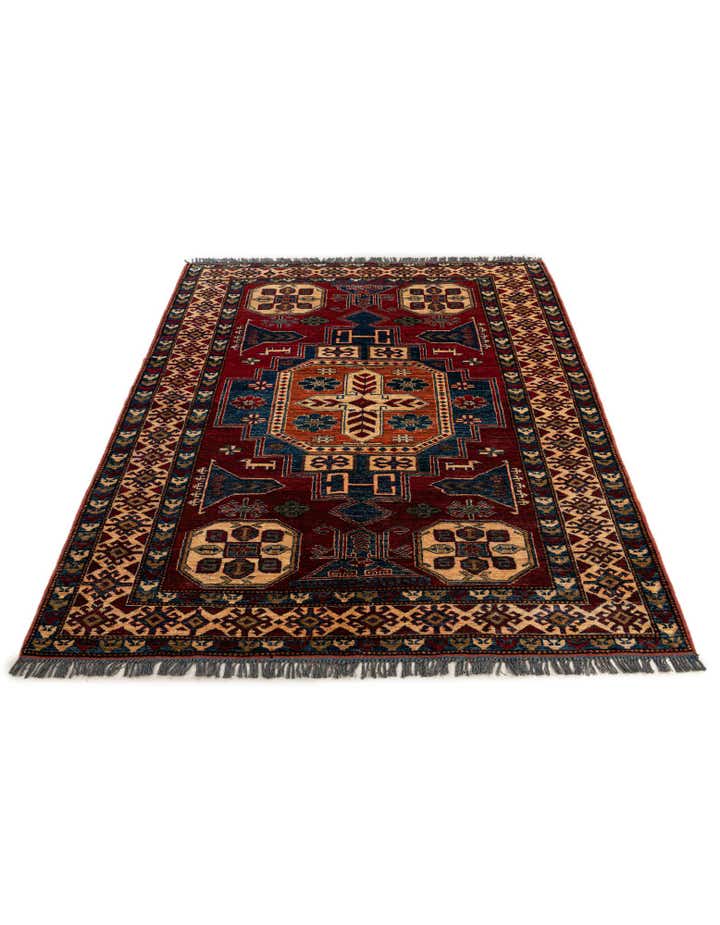 5' x 6' 10 Hand Knotted Kazak Oriental Wool Rug