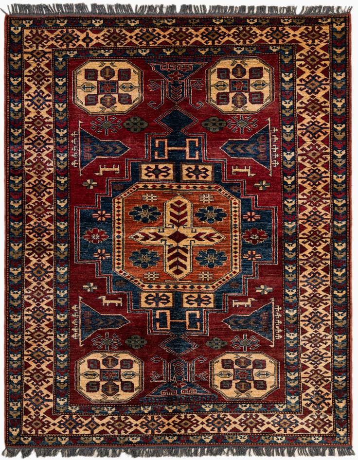 Detail image of 5' x 6' 10 Hand Knotted Kazak Oriental Wool Rug