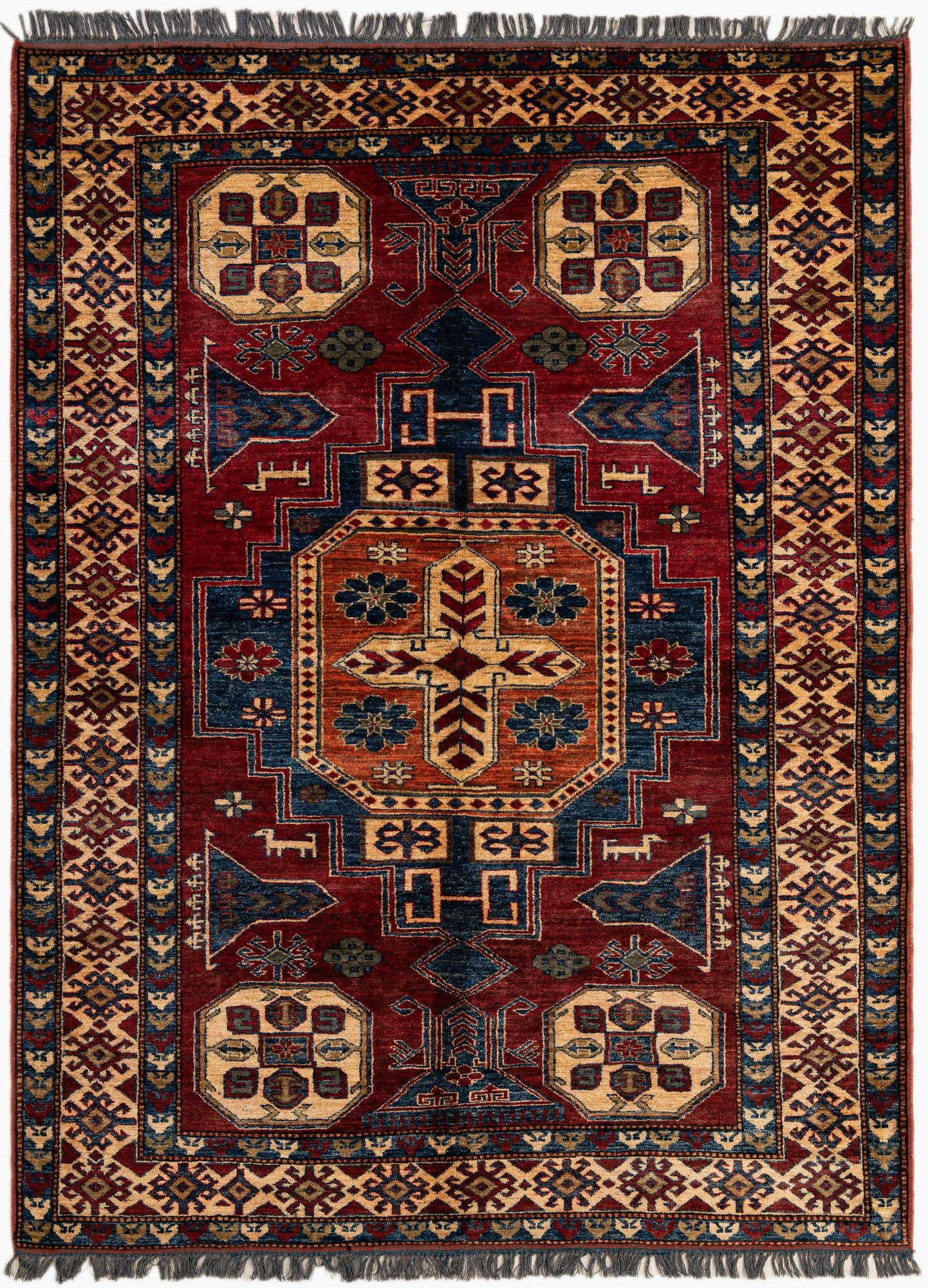 5' x 6' 10 Hand Knotted Kazak Oriental Wool Rug