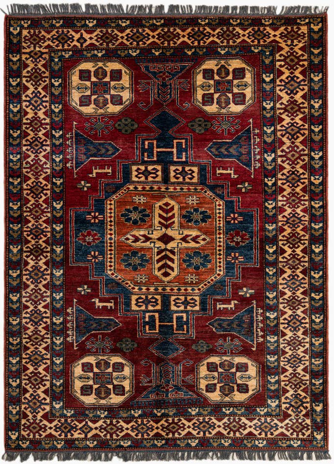Detail image of 5' x 6' 10 Hand Knotted Kazak Oriental Wool Rug
