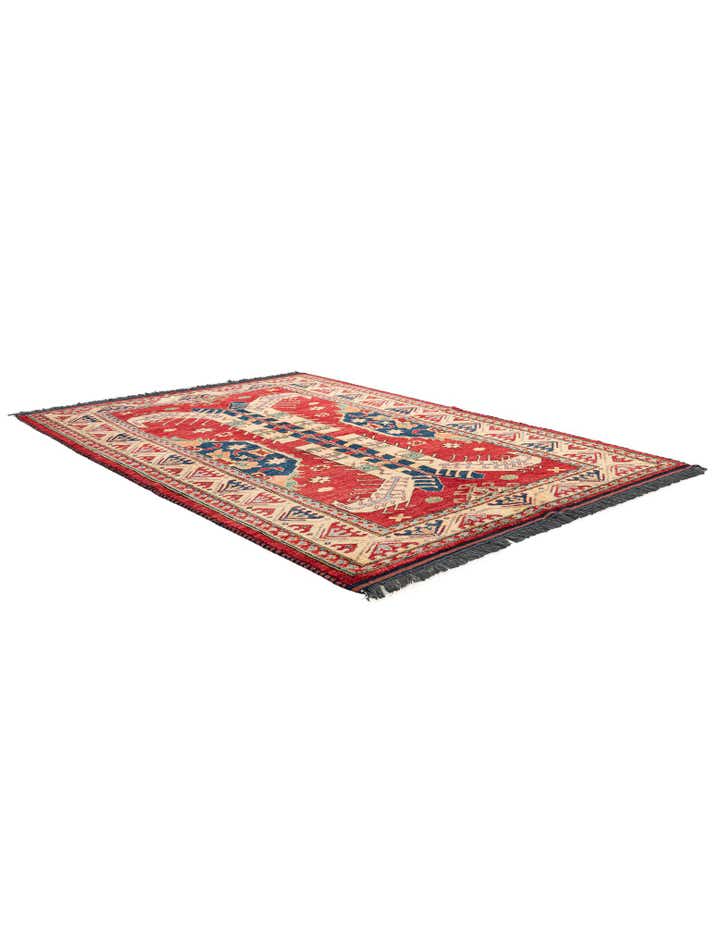 5' 1 x 7' 3 Hand Knotted Kazak Wool Rug