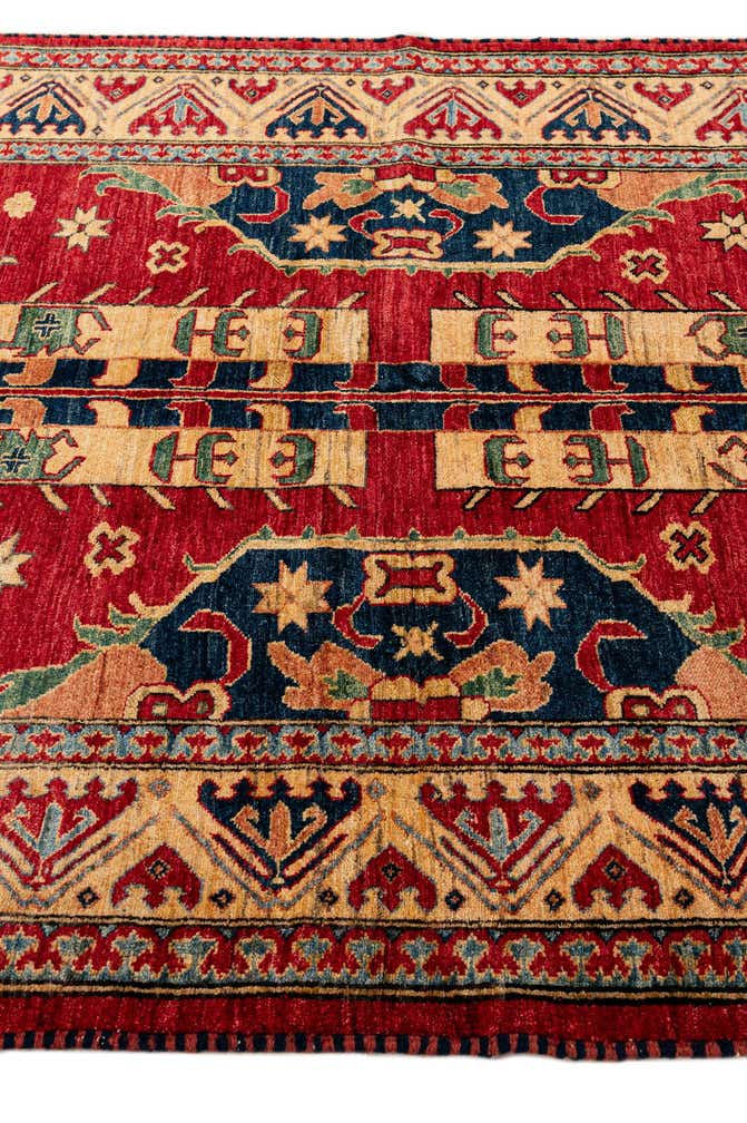 5' 1 x 7' 3 Hand Knotted Kazak Wool Rug