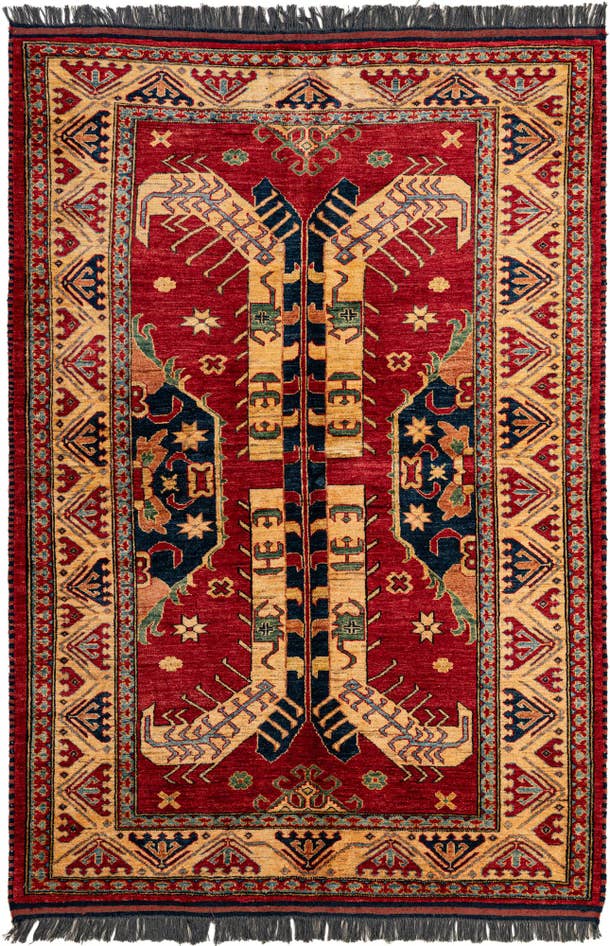 Detail image of 5' 1 x 7' 3 Hand Knotted Kazak Wool Rug