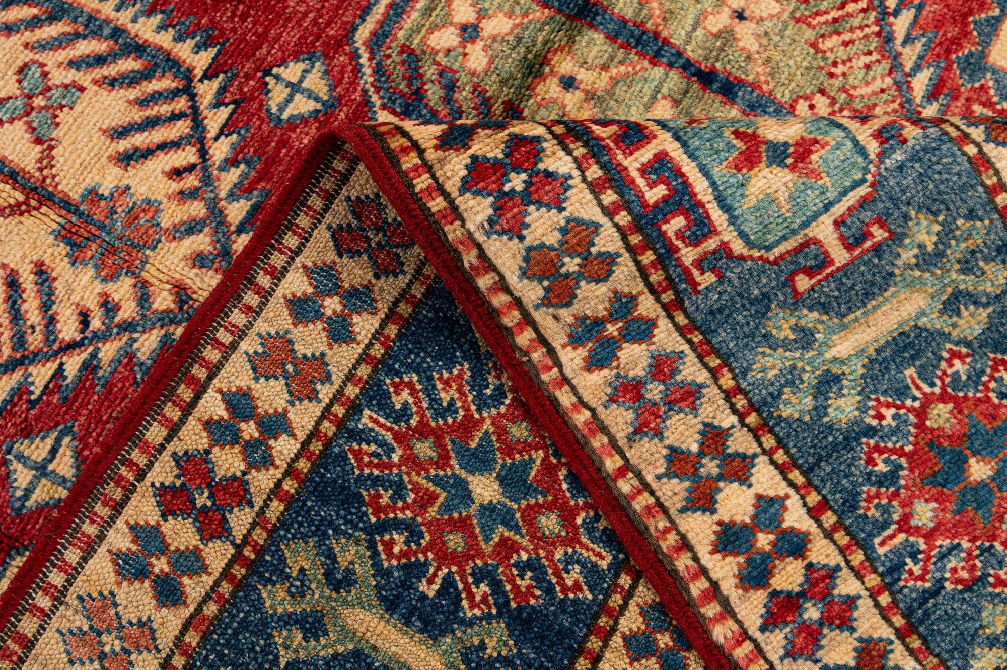 4' 10 x 7' 8 Hand Knotted Kazak Oriental Wool Rug
