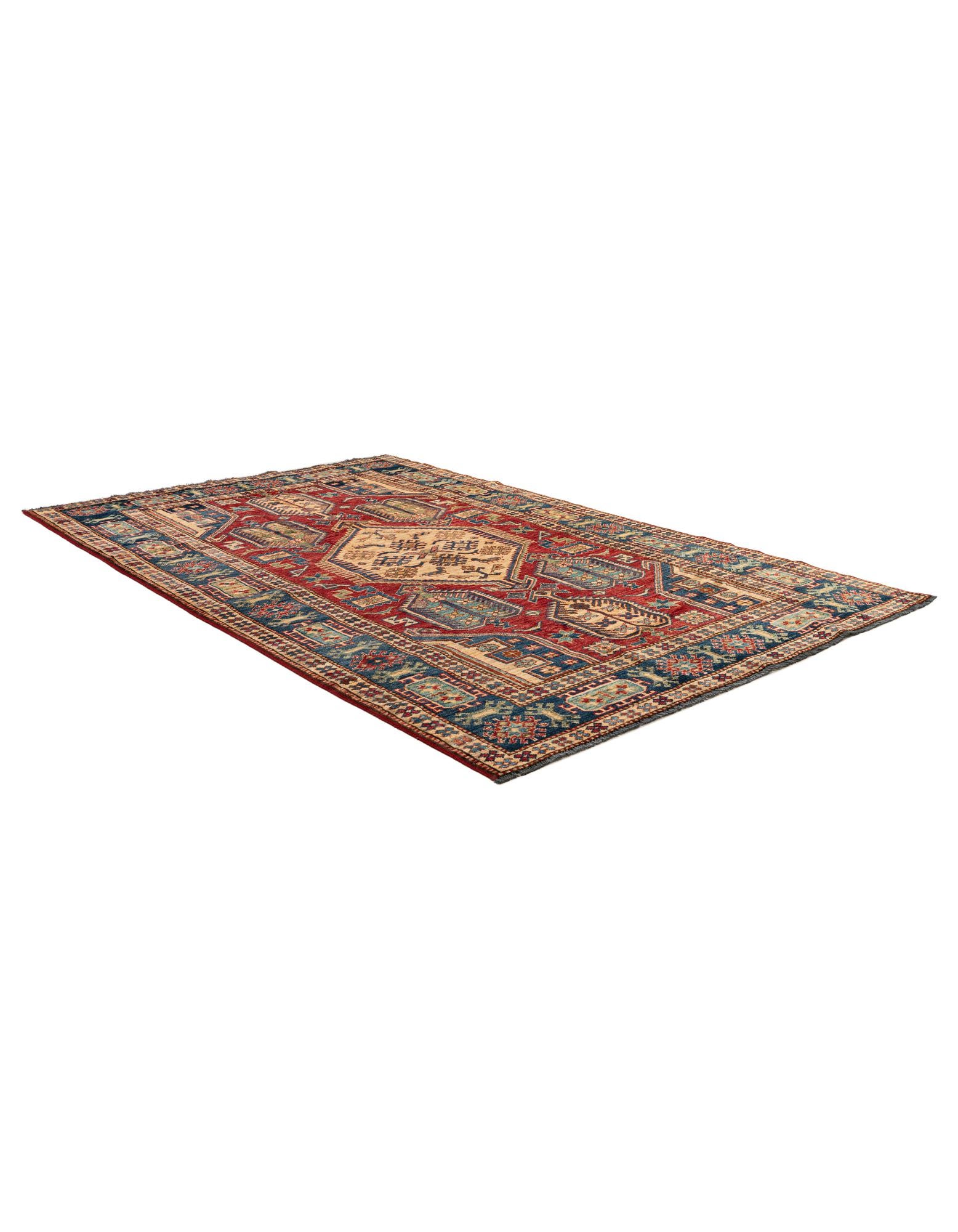 4' 10 x 7' 8 Hand Knotted Kazak Oriental Wool Rug