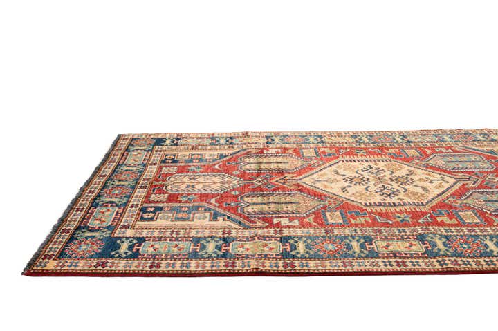 4' 10 x 7' 8 Hand Knotted Kazak Oriental Wool Rug