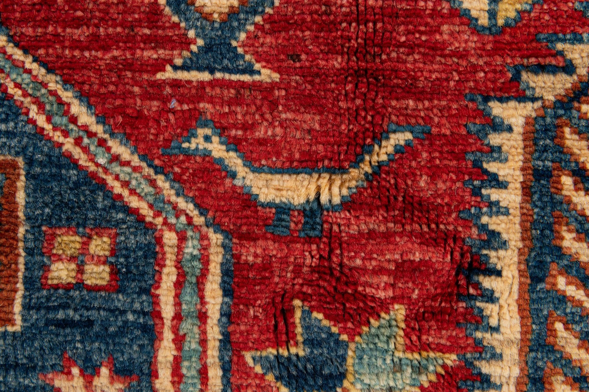4' 10 x 7' 8 Hand Knotted Kazak Oriental Wool Rug