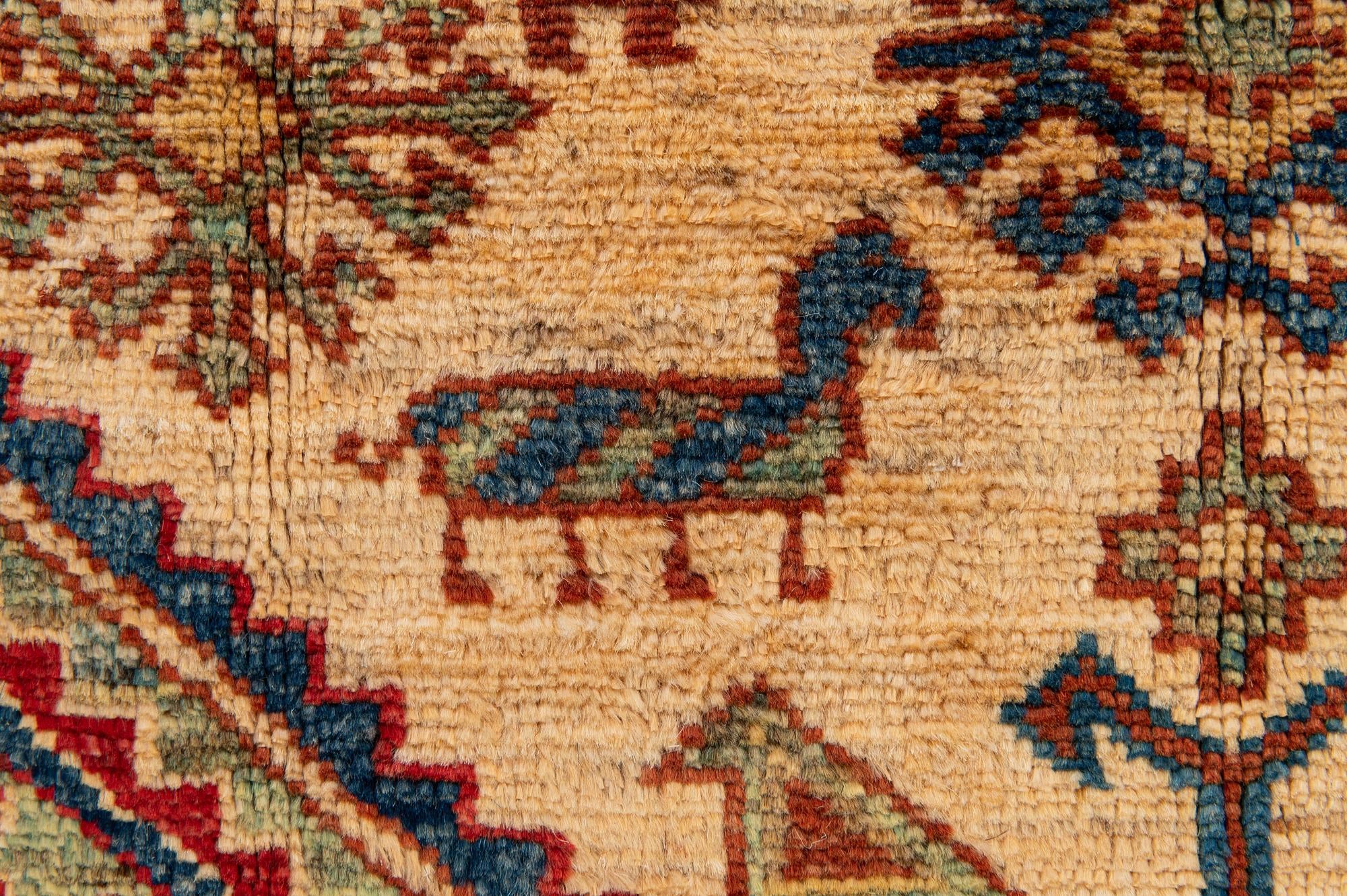 4' 10 x 7' 8 Hand Knotted Kazak Oriental Wool Rug